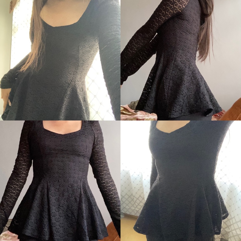 Vintage lace peplum ballerina top - Picture 2 of 3